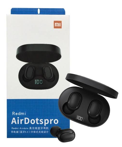Airdot Pro Touch With Display Tws Bluetooth Wireless Earbuds 5.0 Tws Earphones for Xiaomi Iphone Huawei Samsung Oppo Vivo Realme Redmi - Black - Earbuds