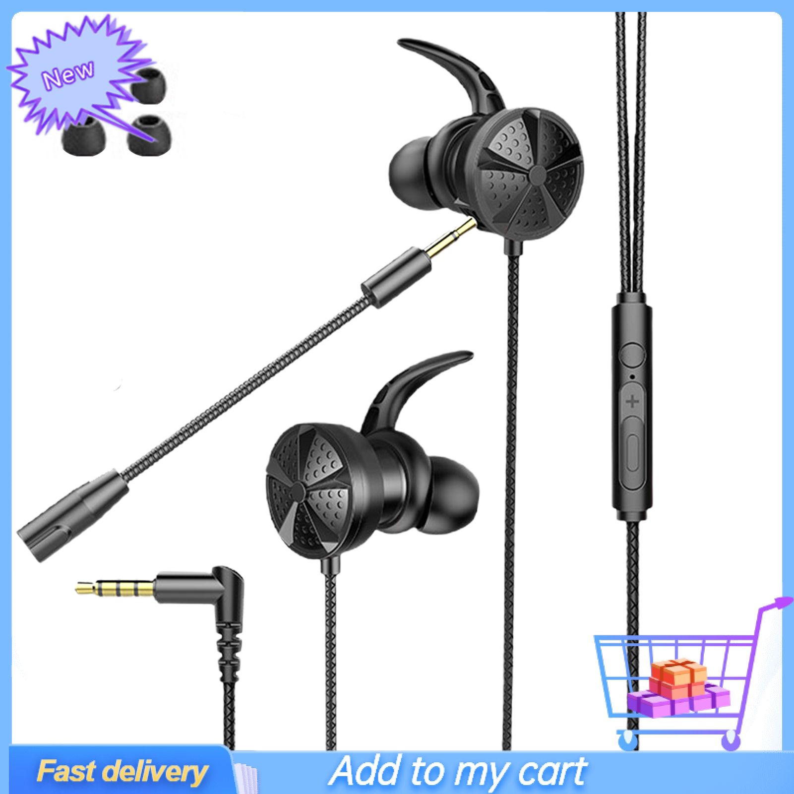 GreenForest G30 Earphone Wired Universal with Mic Gaming Earbuds Deep Bass Earphones for Tablets