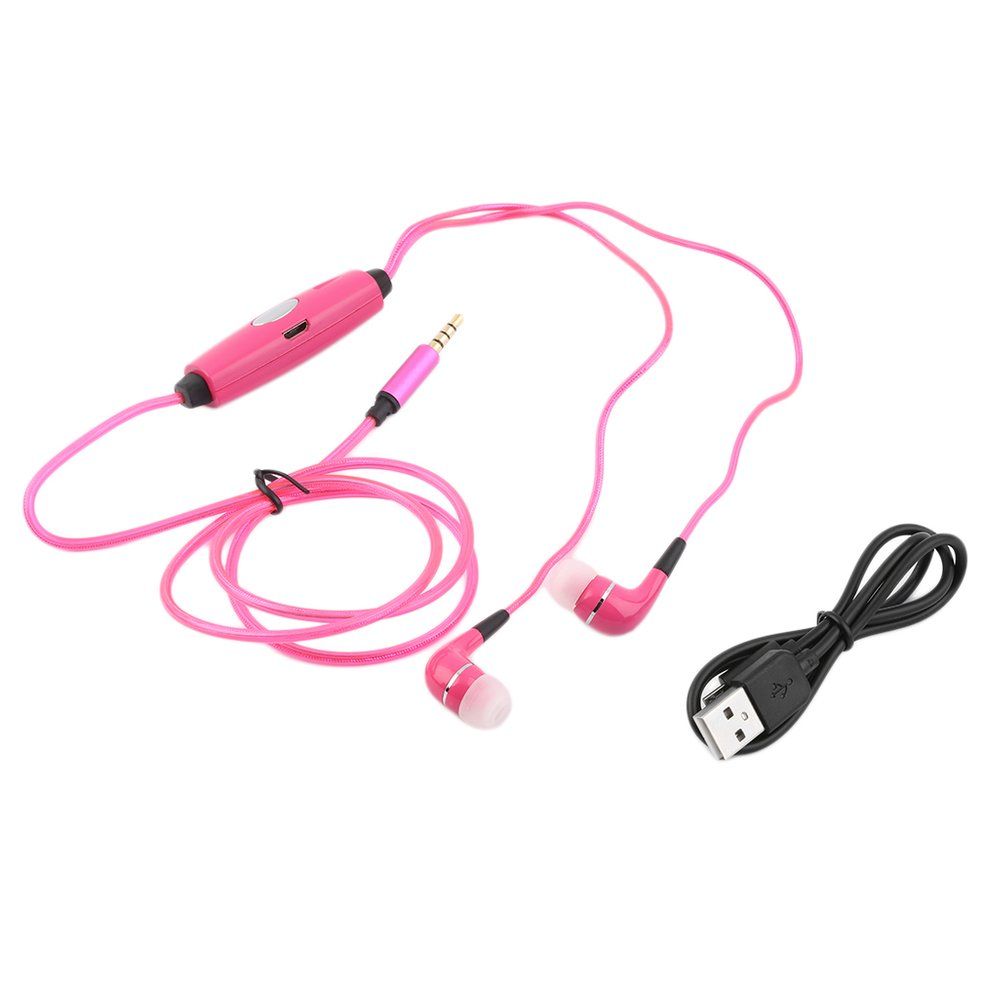 New LED luminous Cold Light headset For Moblie Phone  PC Headsets - Pink