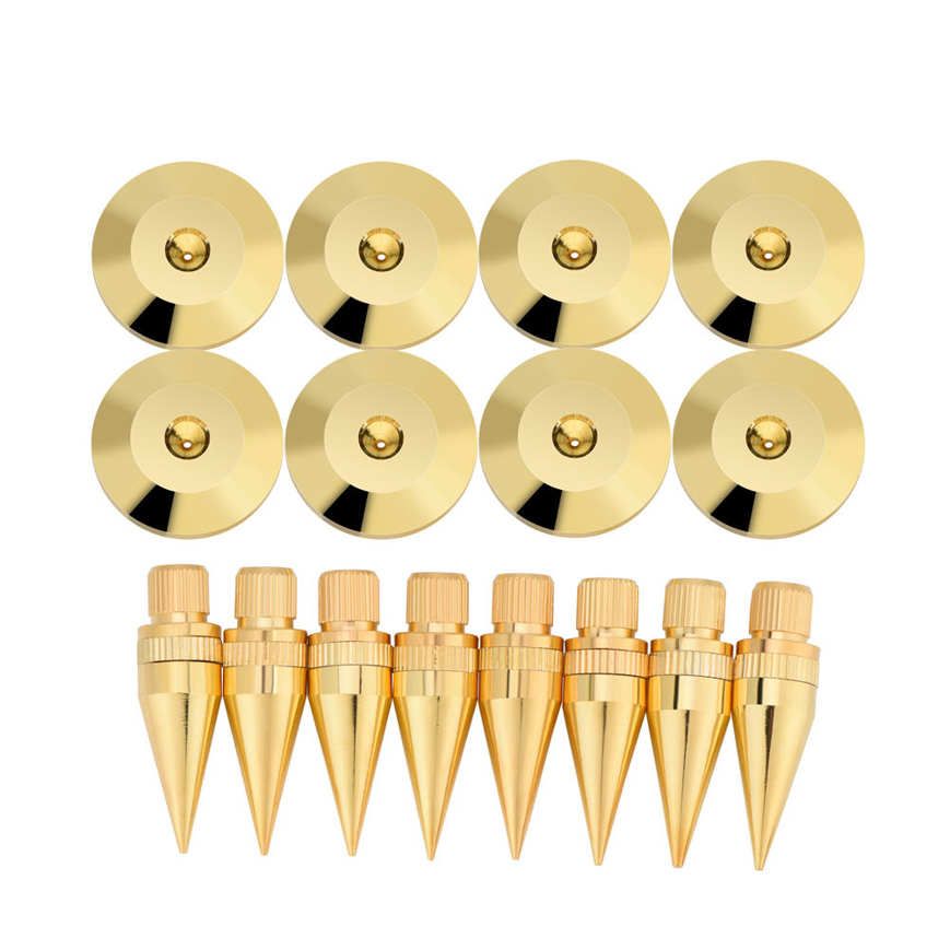 8 Pairs 6 x 36MM Copper Speaker Spike Isolation Stand + Base Pad Feet Mat