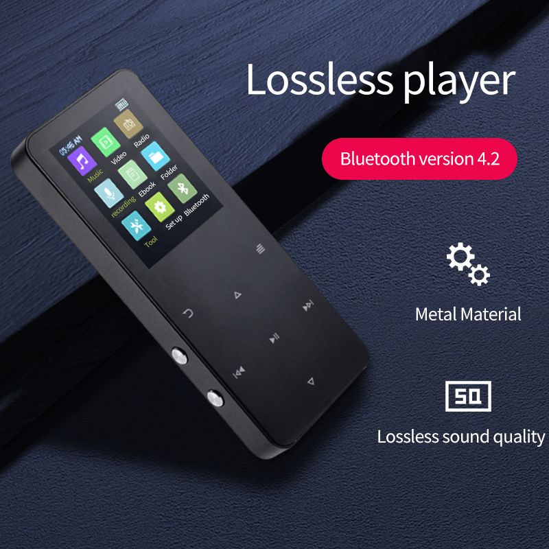 1pcs 1.8 Inch Metal Touch MP3 MP4 Music Player Bluetooth 4.2 Supports Card, with FM Alarm Clock Pedometer e-Book Built-in Speaker with durability