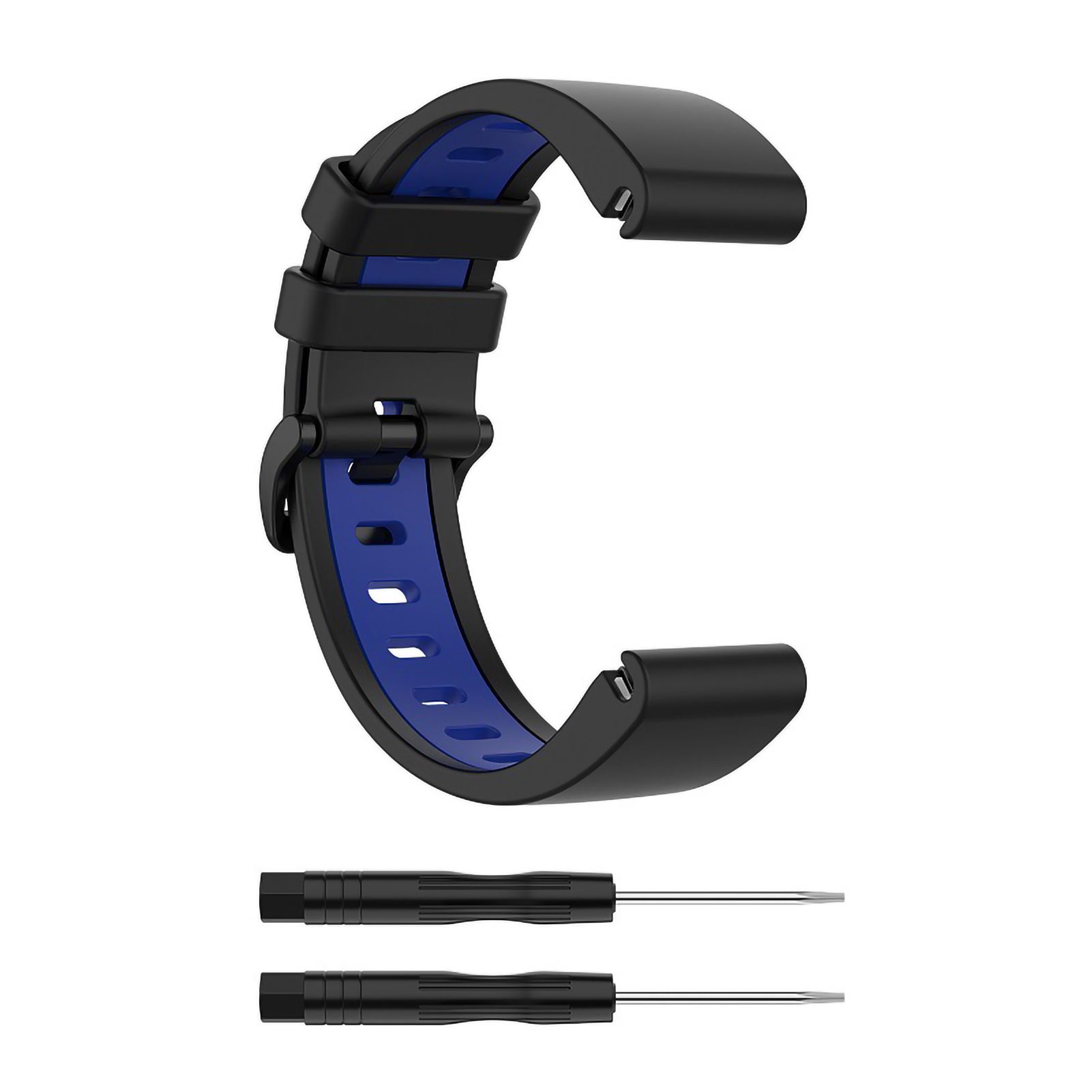 20/22/26mm Watch Bracelet Soft Breathable Silicone Double-color Strap Wristwatch Band for Garmin Fenix 6/6S/6X