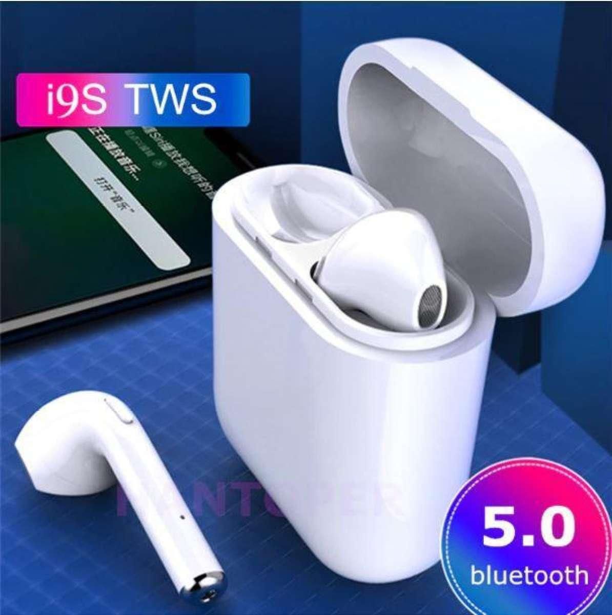 Original i9s tws Wireless Bluetooth earphones Wireless Headsets With Free Box -White