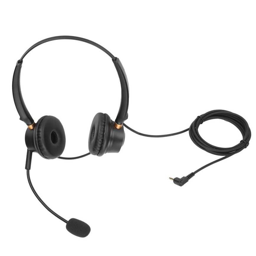 2.5mm Telephone Headset Over Ear Call Center Headphone Noise Reduction With Mic