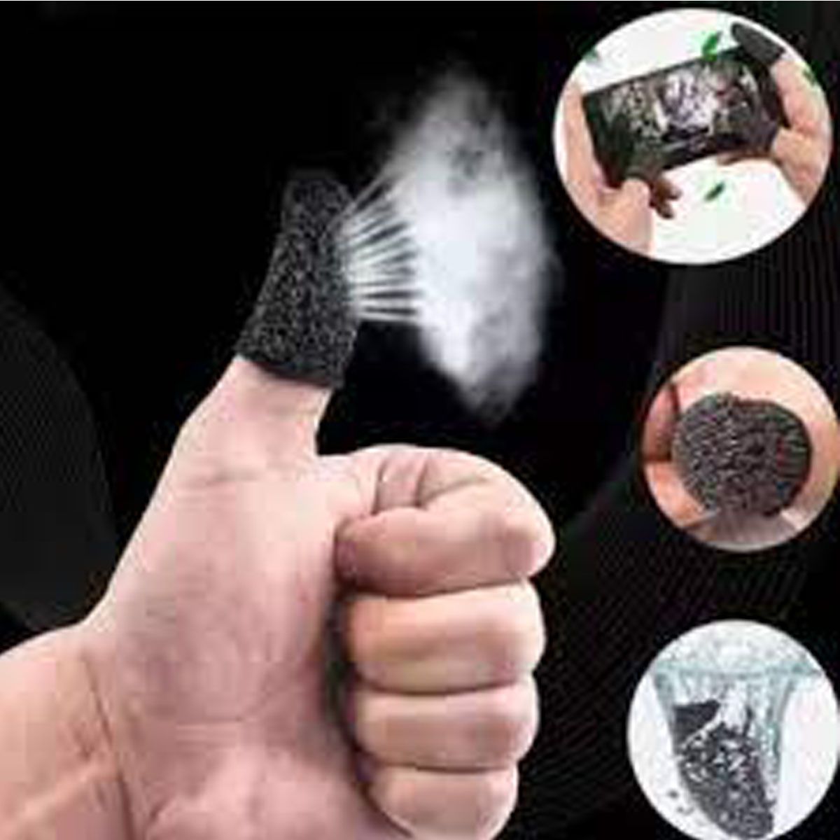 1 Pairs ( 2 pcs ) PUBG finger sleeves - Finger Gloves For PUBG - Finger Sleeves For Free Fire - Finger Grip For Gaming - Free Fire Finger Sleeves / Free Fire Finger Gloves / Free Fire Finger Cover - PUBG Finger Gloves for Mobile Gaming