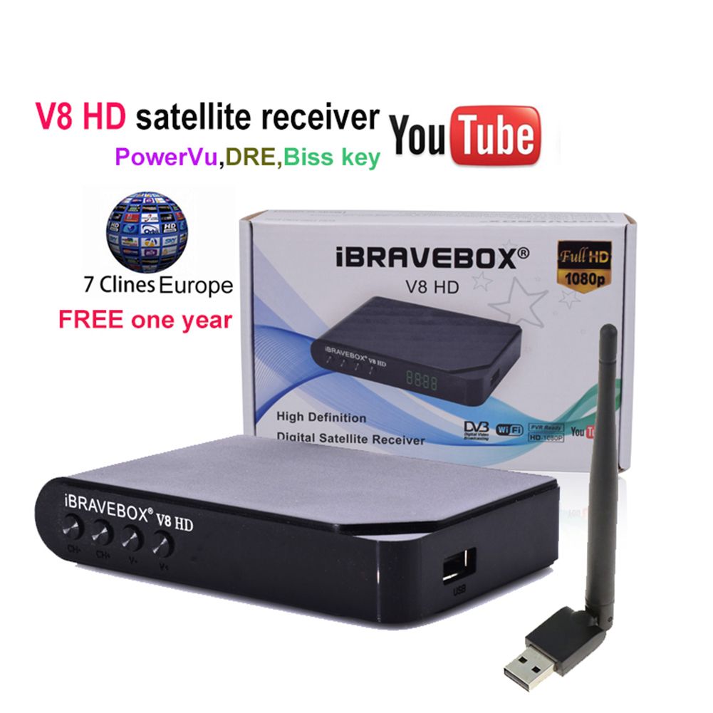 Yfashion iBRAVEBOX V8 HD 1080P DVB-S2 Digital Free  Web  PVR USB WIFI