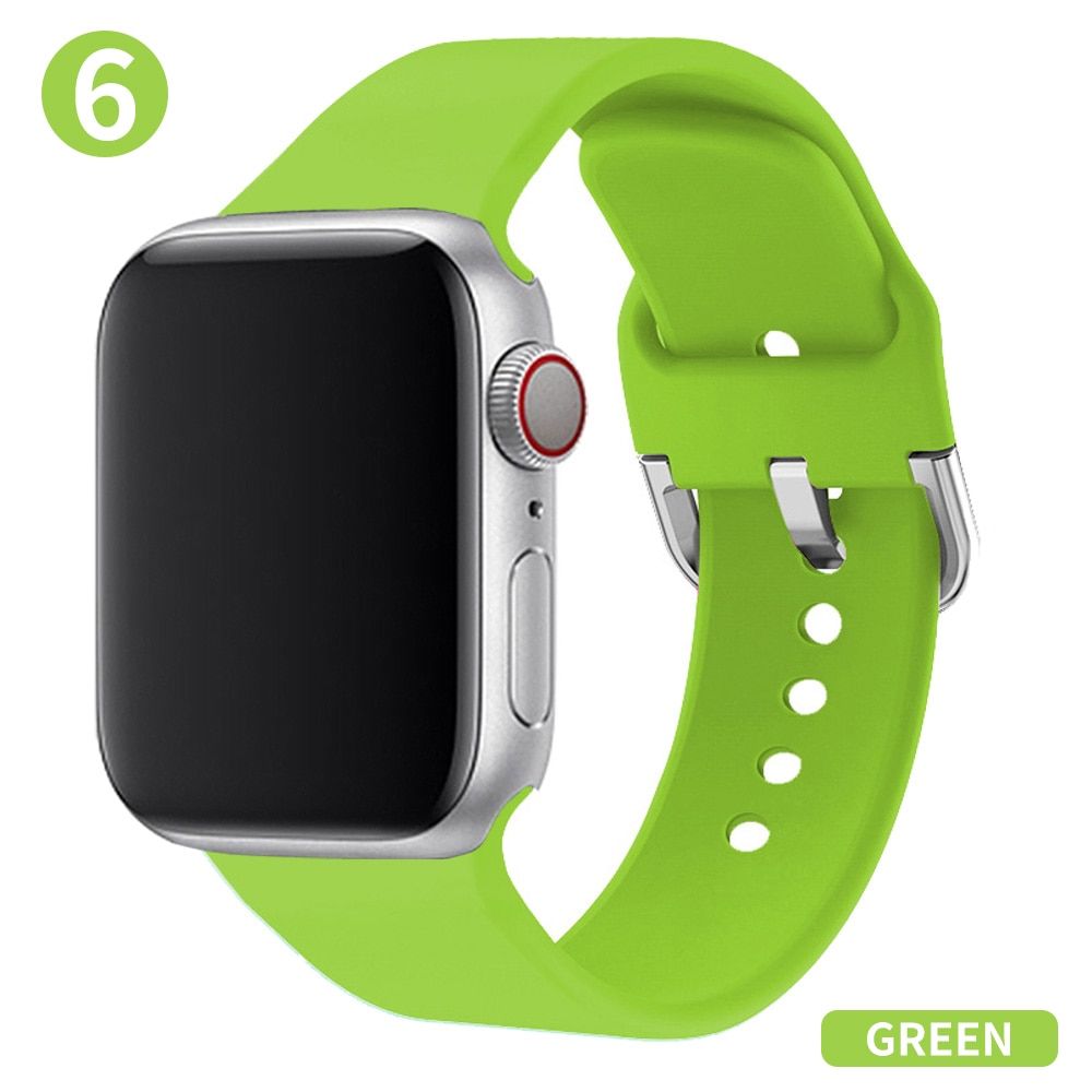 Soft Silicone Sport Band compatible For apple Watch Series 123 4 5 38mm 40mm 42mm 44mm watchband Wrist Bracelet Strap For iWatch