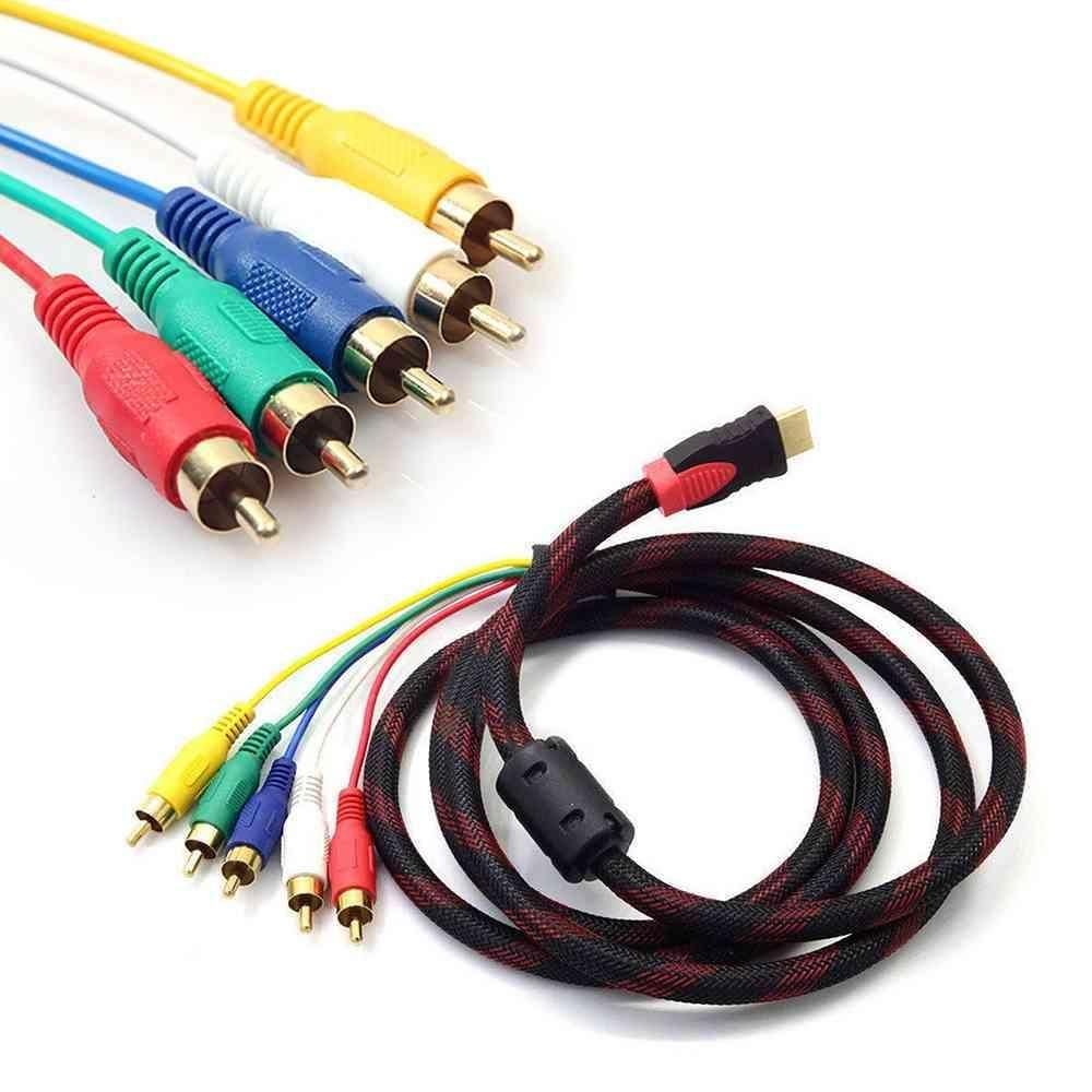 1.5m Full HD 1080P HDMI Male to 5 RCA RGB Audio Video AV Component Cable Wire - intl