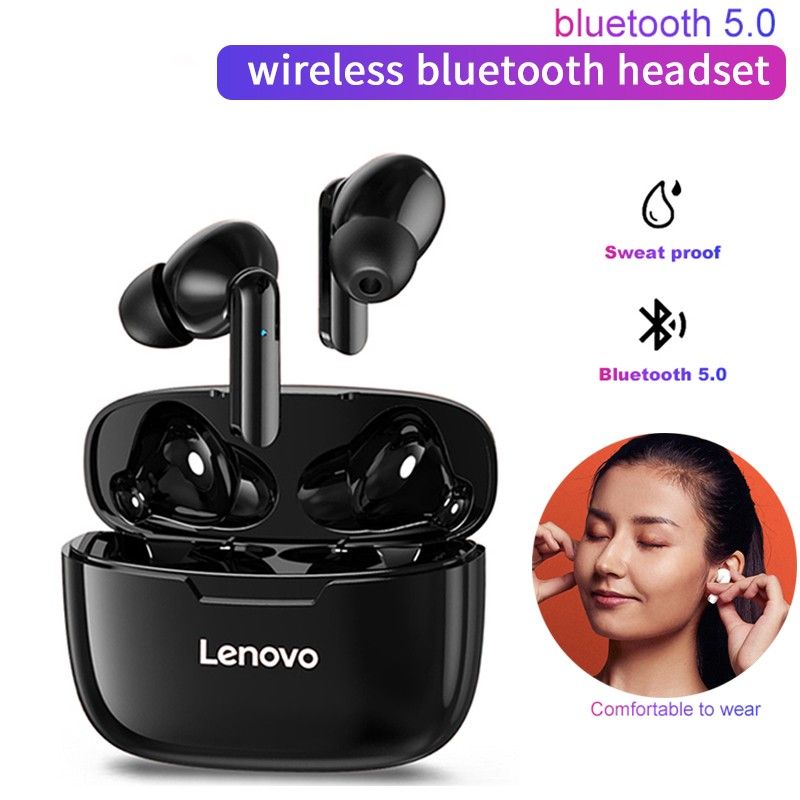 Lenovo Bluetooth 5.0 Touch Operation Wireless Headset Long Bat-tery Life Intelligent Noise Reduction Earphone HD Call In-ear Headphone Voice Assistant