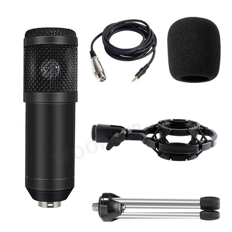 Professional Condenser Microphone BM 800 Set for PC Computer with Trid and Shock Mount Microfone BM800 Kit Studio Mic Black No Trid