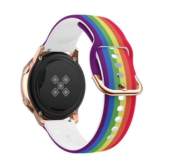 22mm Rainbow Silicone Pride Watch Band Strap