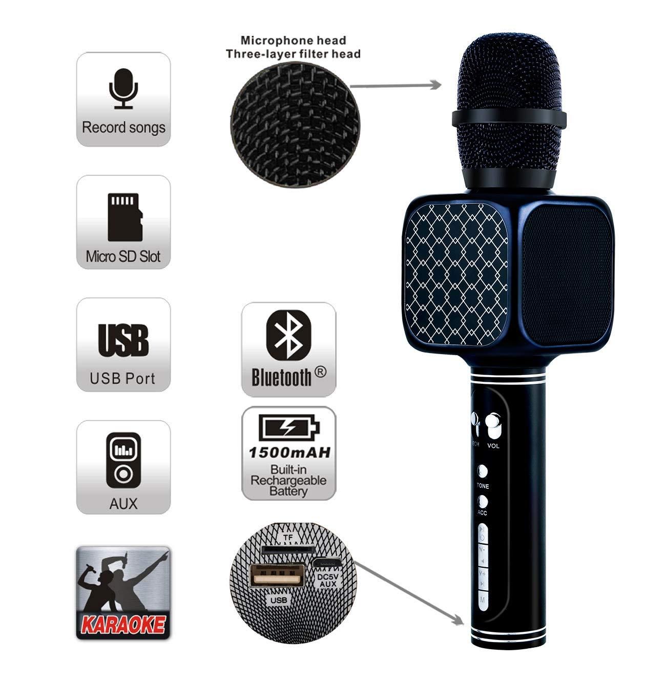 Professional Portable Wireless Karaoke Microphone SU-YOSD (YS-69) Handheld Cellphone Karaoke Player Support USB/ Micro SD card/ MP3 Player & Bluetooth