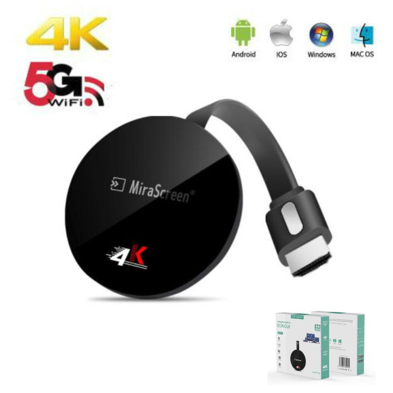 Yfashion rascreen 7 Plus 2.4G 5G 4K Video Dongle Streamer for HD Digital V Wireless Dongles  WiFi Display Android Dongle