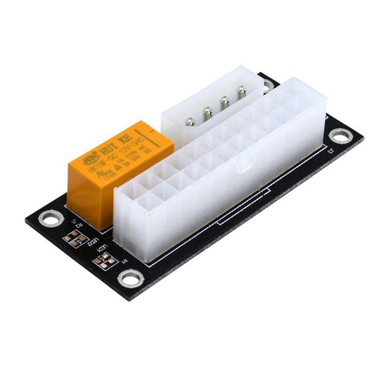 Dual PSU Power Supply Sync Adapter Add2Psu ATX 24Pin to 4Pin Molex Synchronous Connector Riser Cable Miner Mining