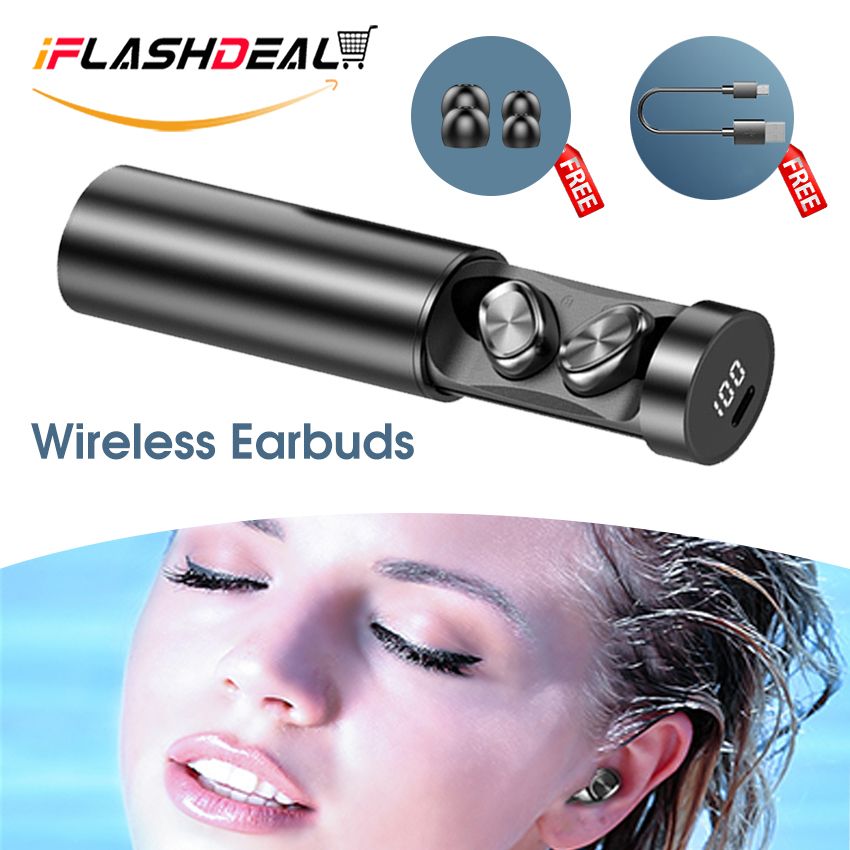 NYT Tws Wireless Earbuds Bluetooth 5.0 Touch Control Power Display Ipx5 Waterproof Sports Earphone Stereo Bass Noise Cancelling Headsets