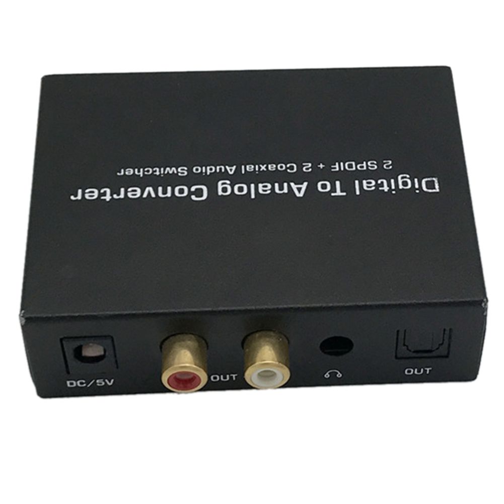 Dual Digital Optical Fiber to Analog Optical Fiber with 3.5 Hole Audio Decoder, Switchable with 2A  Supply Eu Plug