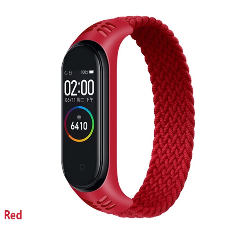 Solo Loop for Mi band 6 Strap Nylon Braided pulseira bracelet Miband4 Miband5 Bracelet Wristband for xiaomi Mi band 5 4 3 strap
