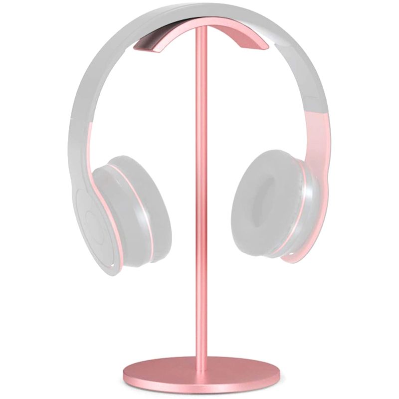 Headset Holder, Aluminium Alloy Headset Stand Holder Home Office Desktop Headphone Display Rack(Rose Gold)