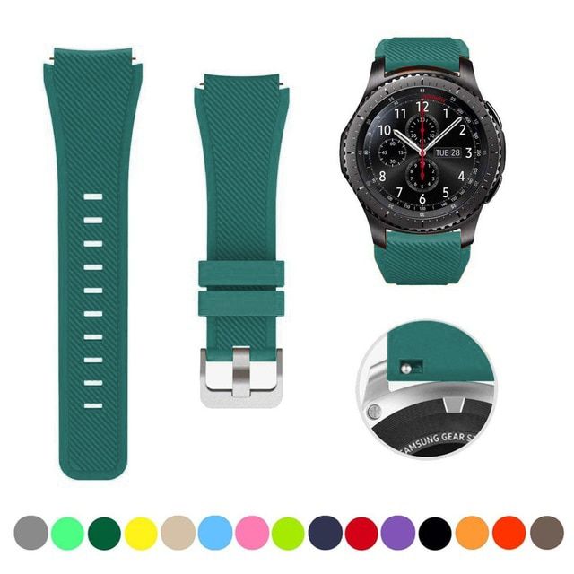 20mm/22mm Watch Strap For Samsung galaxy watch active 2/3/Gear s3 Frontier silicone bracelet huawei watch gt 2/2e/pro 46mm Strap