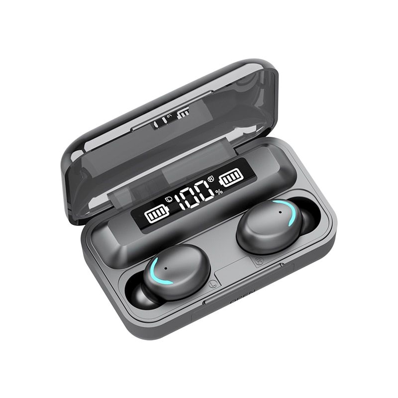 Ottwn F9 TWS Bluetooth earphone 5.0 8D Stereo Wireless Earbuds with 1500mAh charging box IPX7 Waterproof Touch Sport earphones