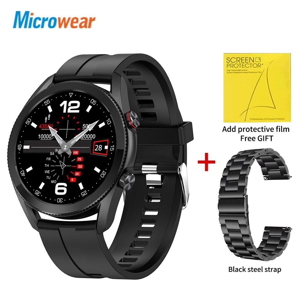 Microwear L19 Smart Watch Men Bluetooth-compatible Call ECG PPG IP68 Waterproof Fitness Tracker VS L15 L16 GTS Smartwatch