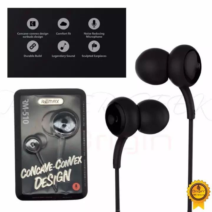 REMAX RM 510 In-Ear Earphone With Metal box &Free Mobile stand-BLACK