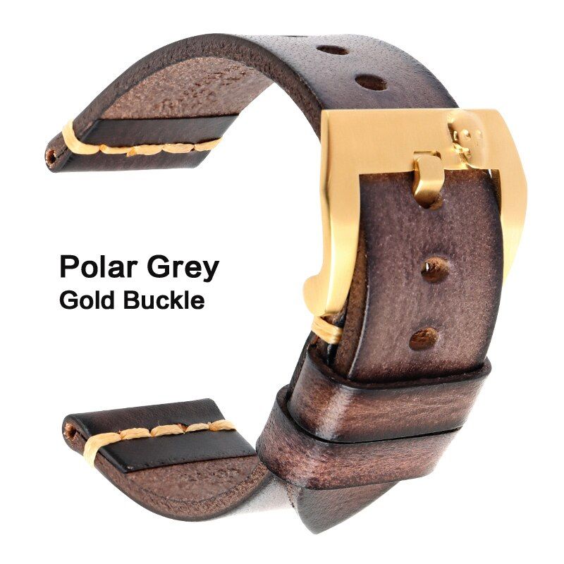 MAIKES Handmade Italian Leather Watch Band 18mm 19mm 20mm 21mm 22mm 24mm Vintage Watch Strap For Panerai Omega IWC Watchband
