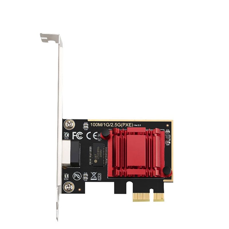 BRADOO- Game PCIE Card 2500Mbps Gigabit Network Card 10/100/1000Mbps RTL8125 RJ45 Wired Network Card PCI-E 2.5G Network Adapter