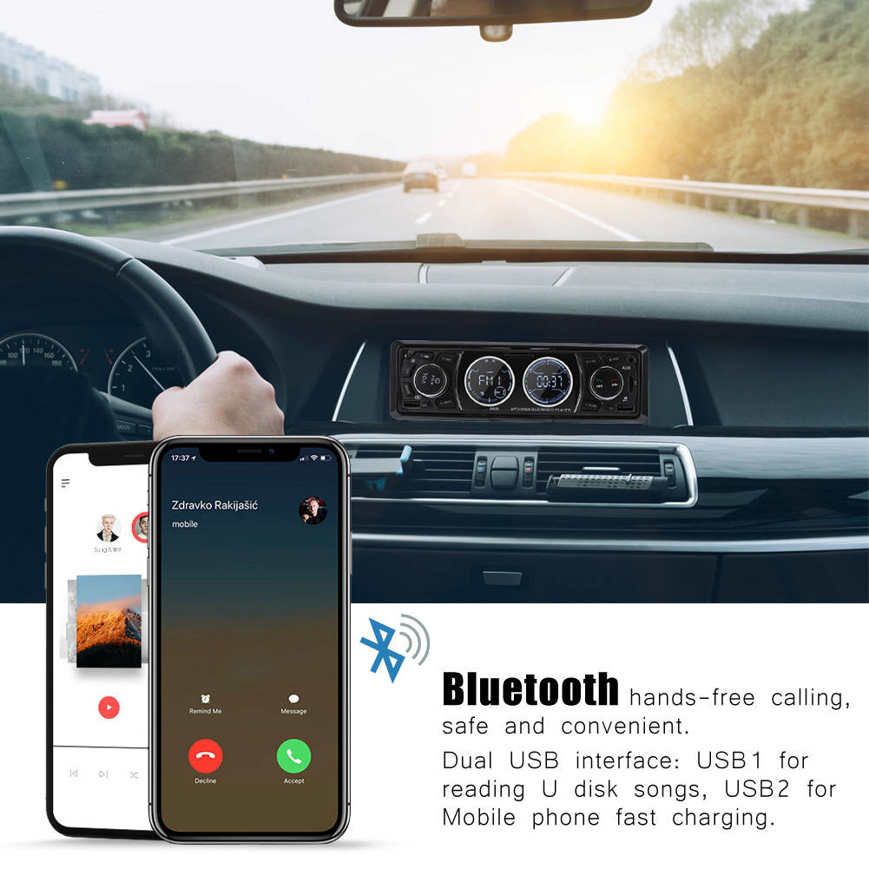 Single 1 DIN Car MP3 Player Bluetooth 4.2 LCD Stereo FM Radio USB AUX TF Card