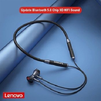 Lenovo QE08 Wireless Bluetooth 5.0 Magnetic Neckband Earbuds Headset IPX5 Waterproof Sport Earbuds Noise Canceling Mic