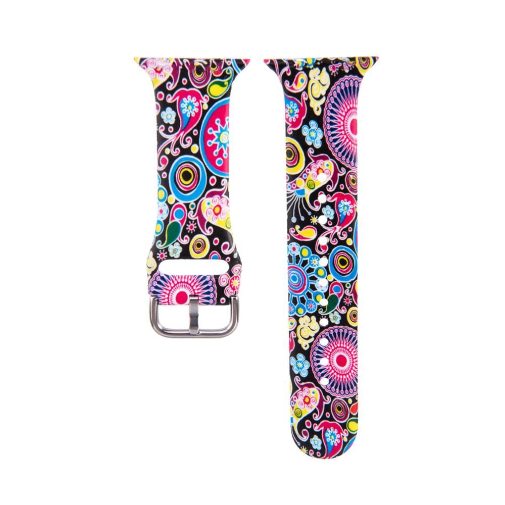 Printing Strap for Apple Watch Band 44MM 40MM 38MM 42MM Floral Silicone Wrist Belt Watchband Bracelet iWatch Series 3 4 5 6 SE