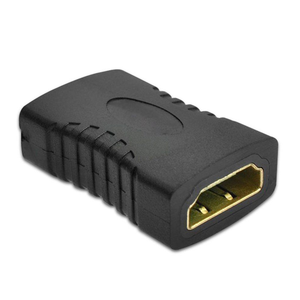 MA 1 Piece HDMI Female to HDMI Female Connector Extender  Rubber HDMI Cable Cord Extension Adapter Converter  Black-Black
