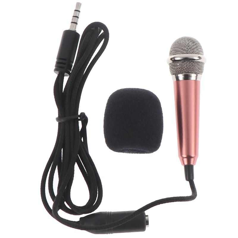 3.5mm Stereo Studio Mic KTV Karaoke Mini Microphone For Cell Phone PC A