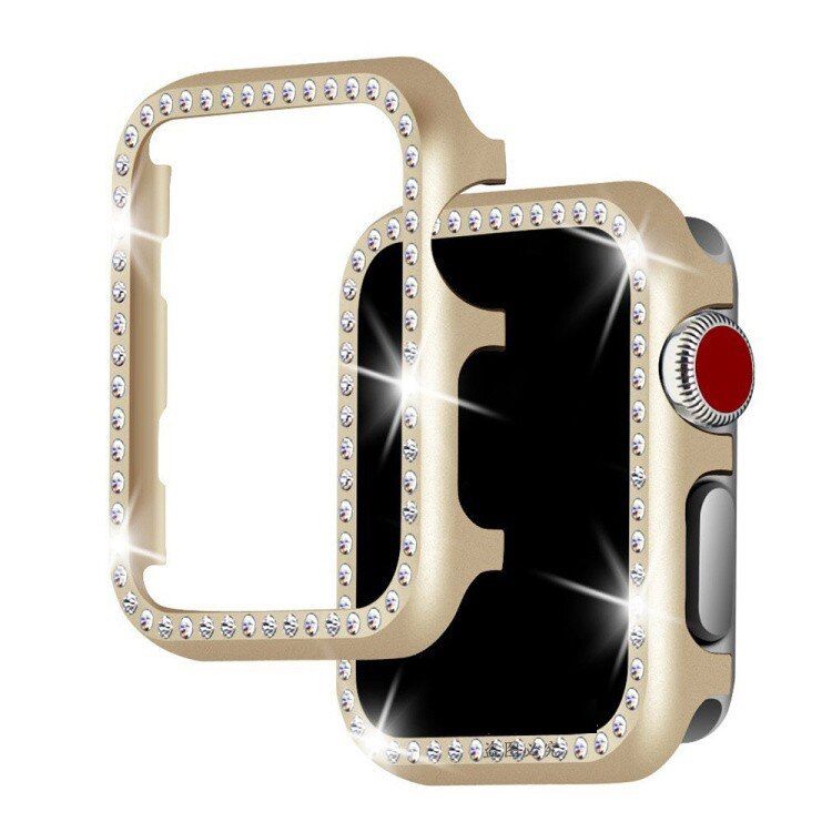 For Apple watch band cover Diamond 42/38/40 44 series4/3/2/1 Aluminum alloy Frame bumper For iwatch se 6 5 case protective shell