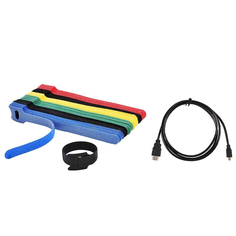 1 Pcs 1.5M Micro-Hdmi To Hdmi Cable for Hd Tv Camera Gopro Hero 3 & 50Pcs Color Mixing Cable Cord Strap Hook Loop