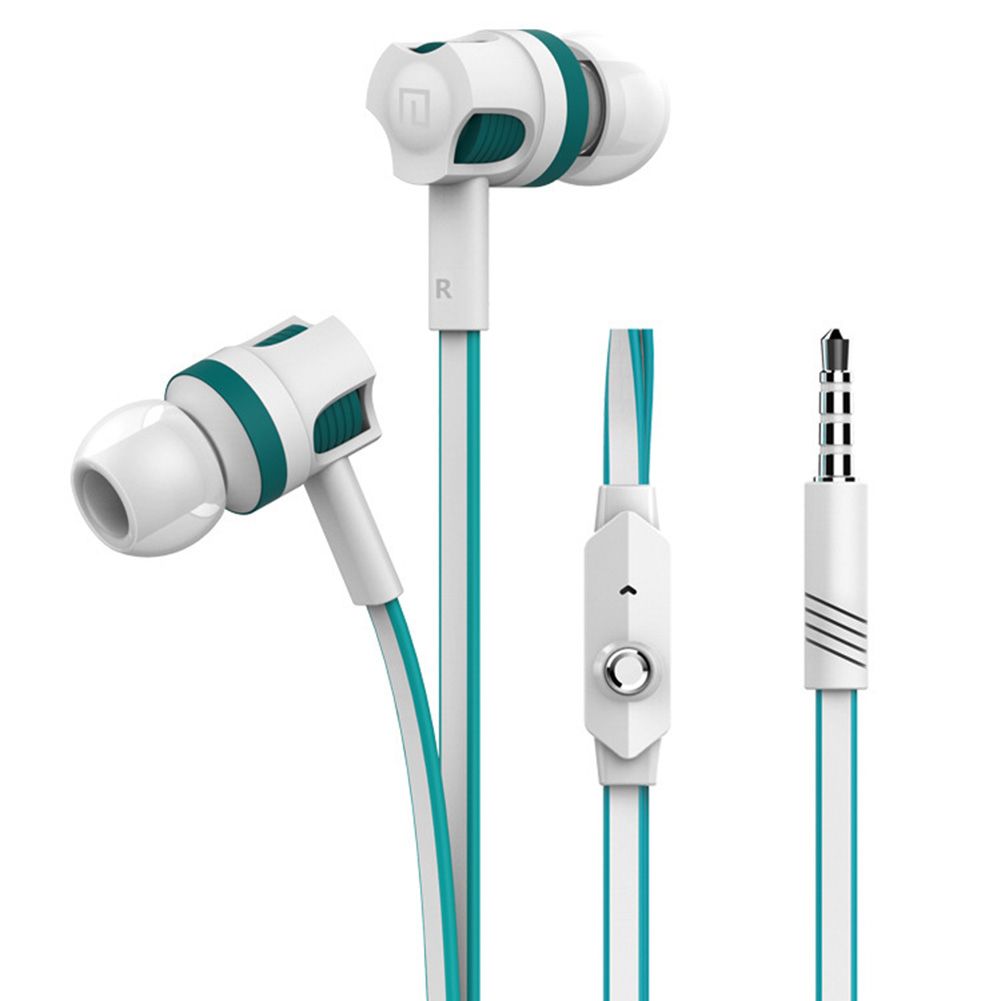 JM26 Flat Cable 3.5mm Plug In-Ear Bass Stereo Sports Wired Earphones Headsets