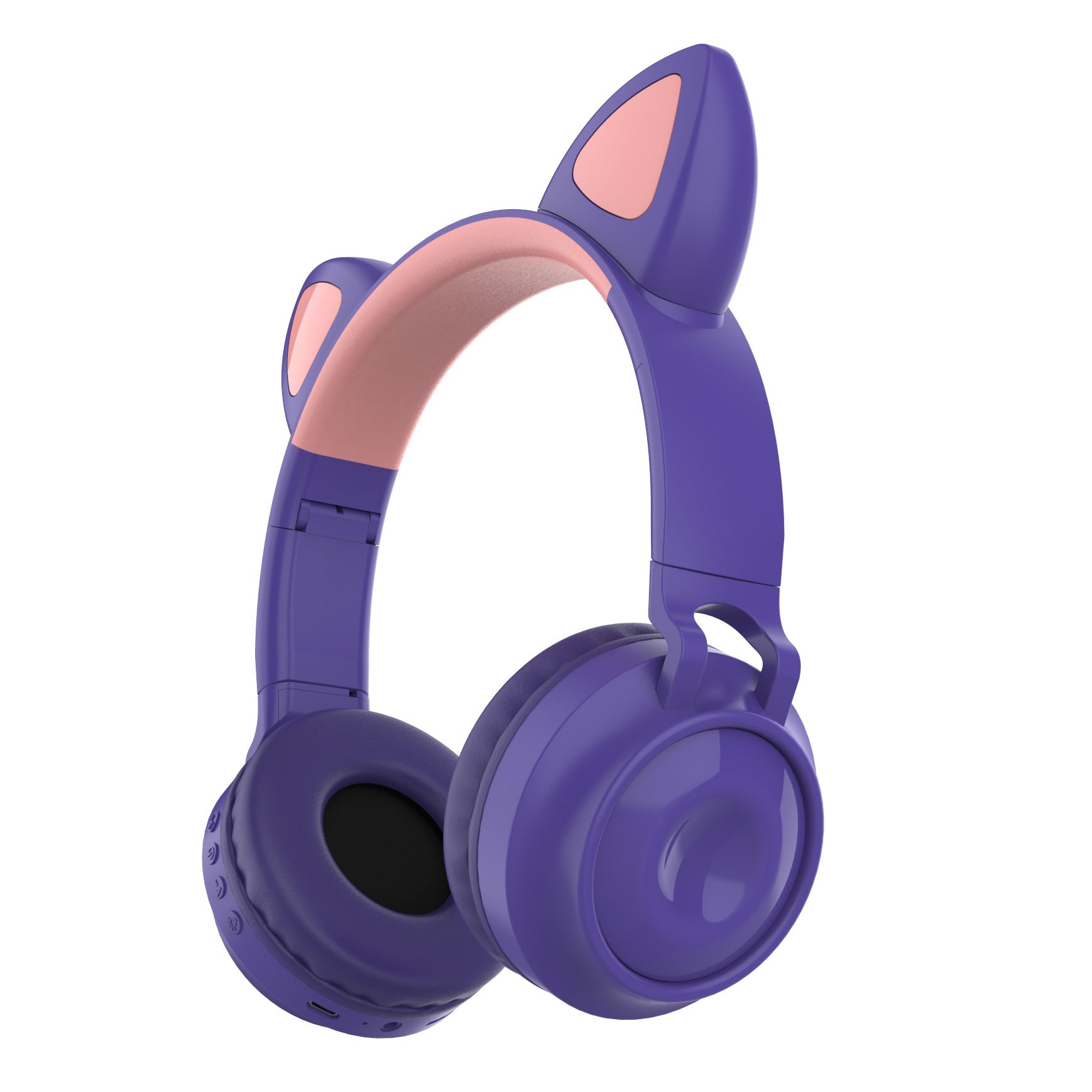 Bluetooth Headphones Cute Over-Ear Cat Ear Headset with Deep Bass Backlit
