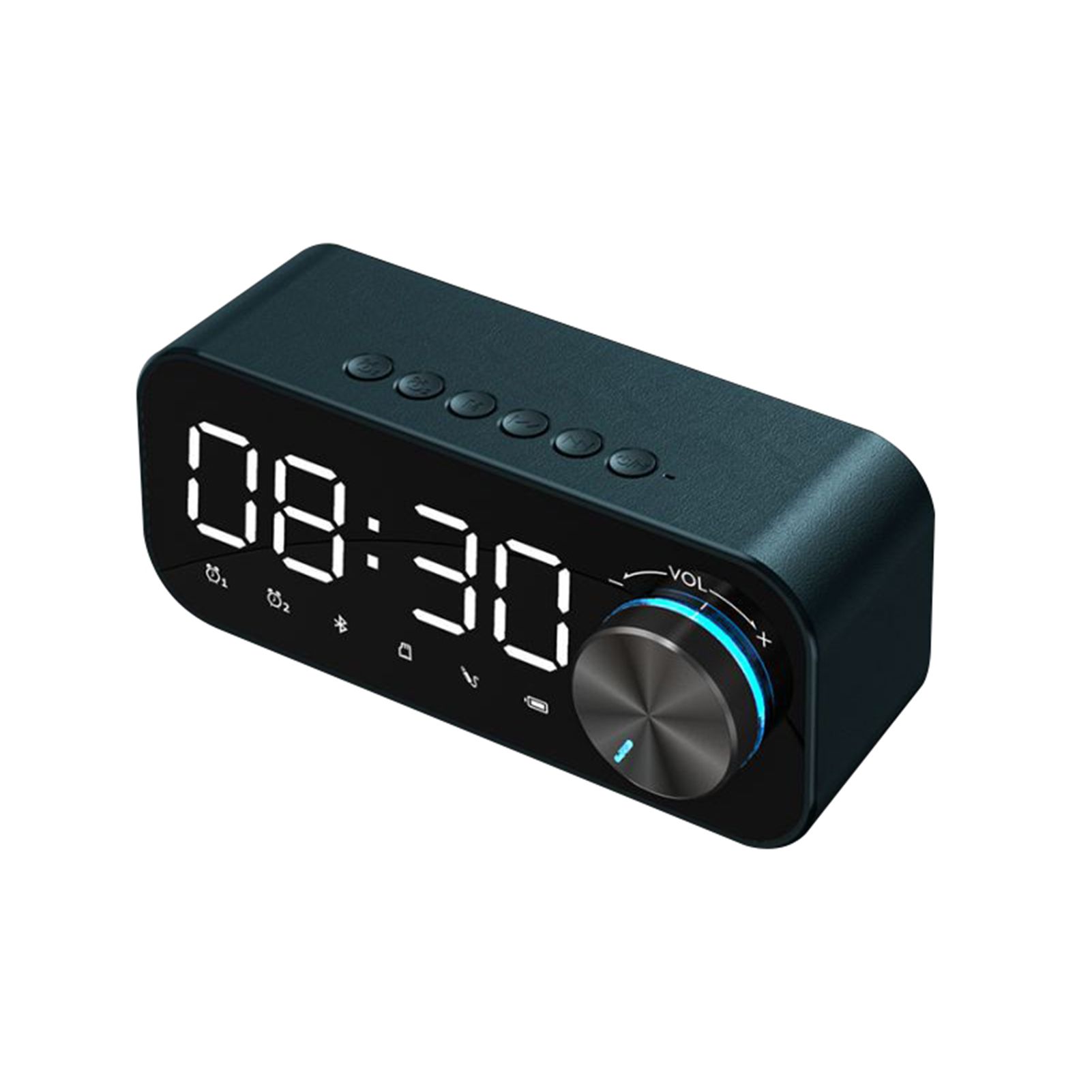 Chargable Portable Bluetooth Speaker with Alarm Clock Digital Display LED Wireless Music Player In stock