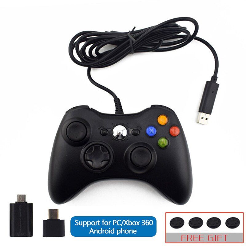 Data Frog Wired Gamepad Control For Xbox 360/Xbox 360 Slim/PC Controller Joystick For Windows 7/8/10 Microsoft PC With Vibration