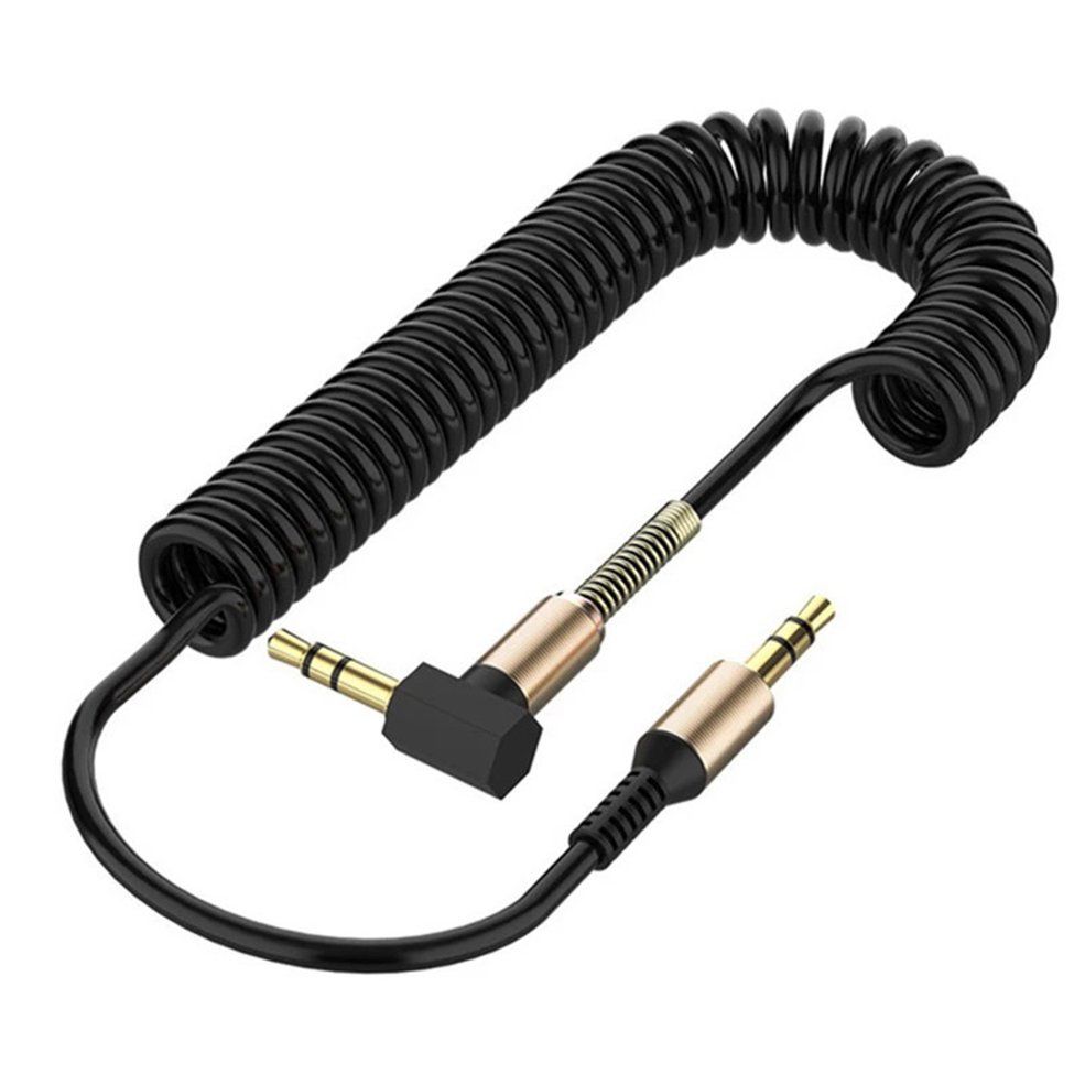 Car Audio Cable 3.5mm Male To Male Cord Aux Cable Gold-plated Connector - Black