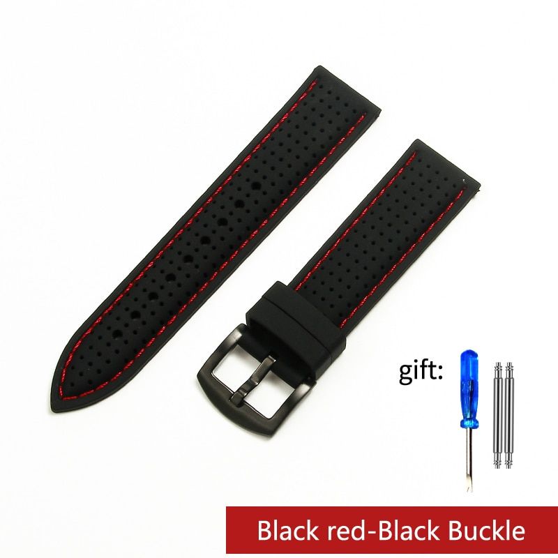 Premium-Grade  Rubber Watch Strap 20mm 22mm 24mm Bracelet Breathable Waterproof Watchband For Each Brand Watches Band