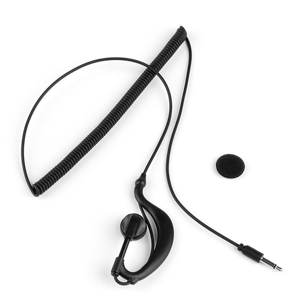 3.5mm Curved Mono Earphone Listen Only Earpiece For Speaker Mic For 2way Radio