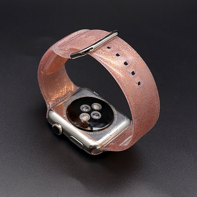 Shimmering Powder Band for Apple Watch Series 6 5 4 3 2 1 SE Silicone Watch Band 38 42MM for iWatch Buckle Strap 40 44MM