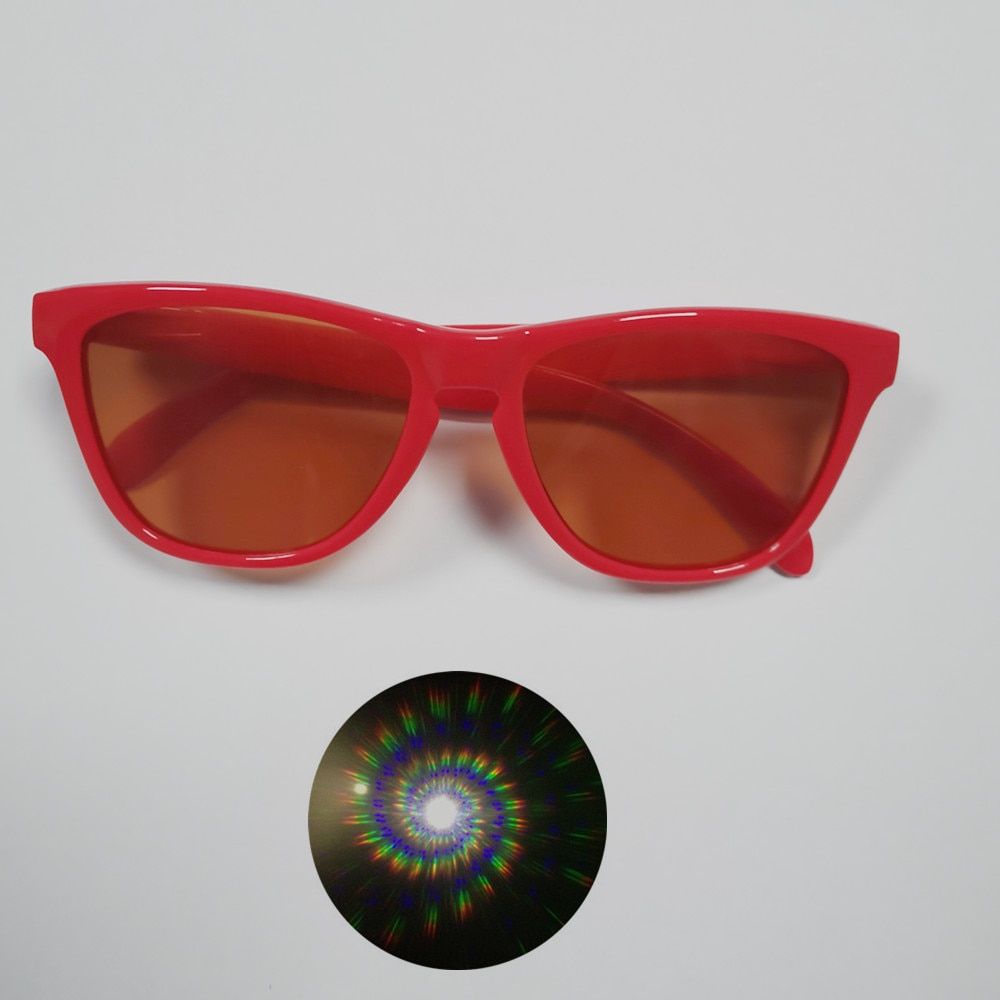1pc Premium Spiral Diffraction 3D Prism Raves Glasses Plastic For s Display Laser Shows,RainGratings Glasses Spirals