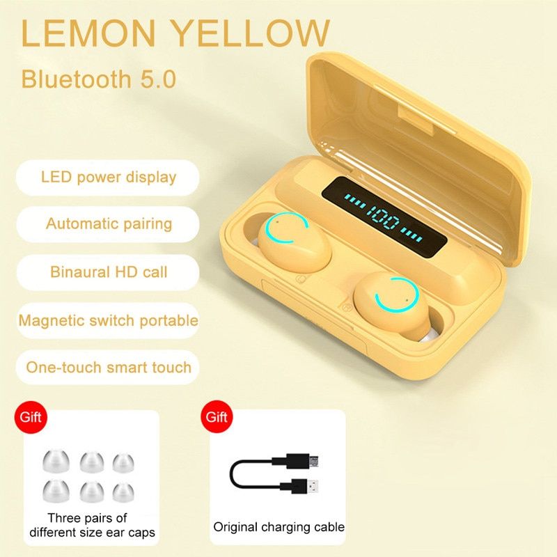 TWS Bluetooth 5.0 EarPhone Wireless Headphone 9D Stereo Sports Waterproof Pink Women Earbuds Headsets With Mic For IOS Android