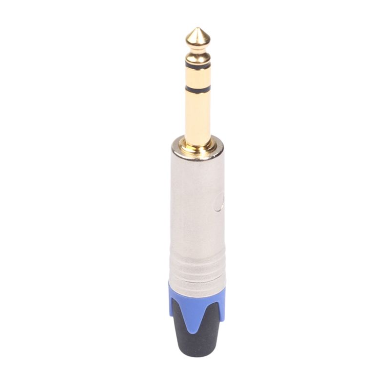 6.35mm Stereo Welding Plug Gold-Plated Plug Zinc Alloy Shell Adapter for Diy Sound Card Electric Guitar Microphone Cable