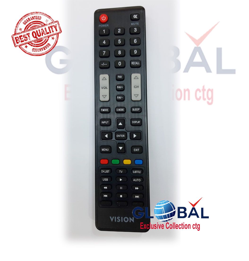 Vision Led USB Button ,Compatible Master  Remote Control Works for All eco+  TV,