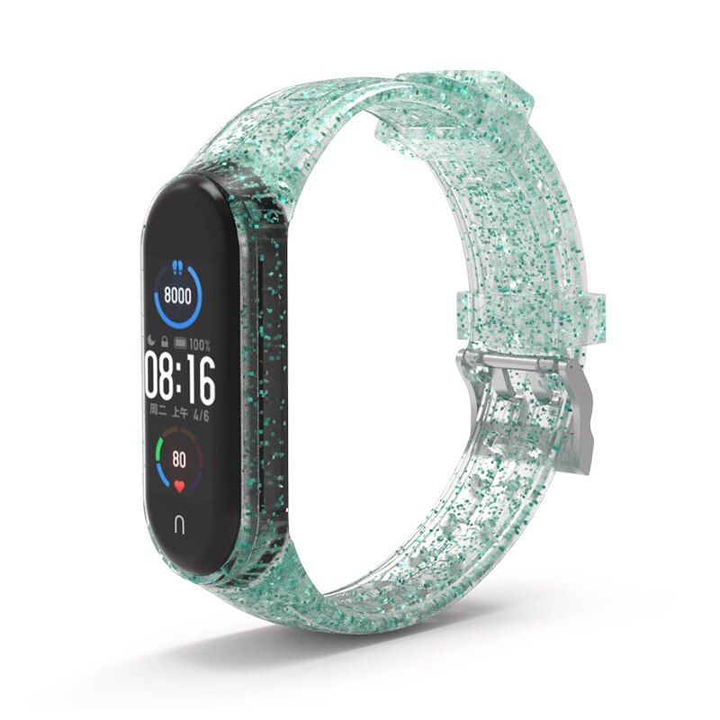 Bracelet for Xiaomi Mi Band 6 5 4 3 Sport Strap watch Silicone wrist strap For Mi band 4 5 Breathable bracelet Transparent Strap