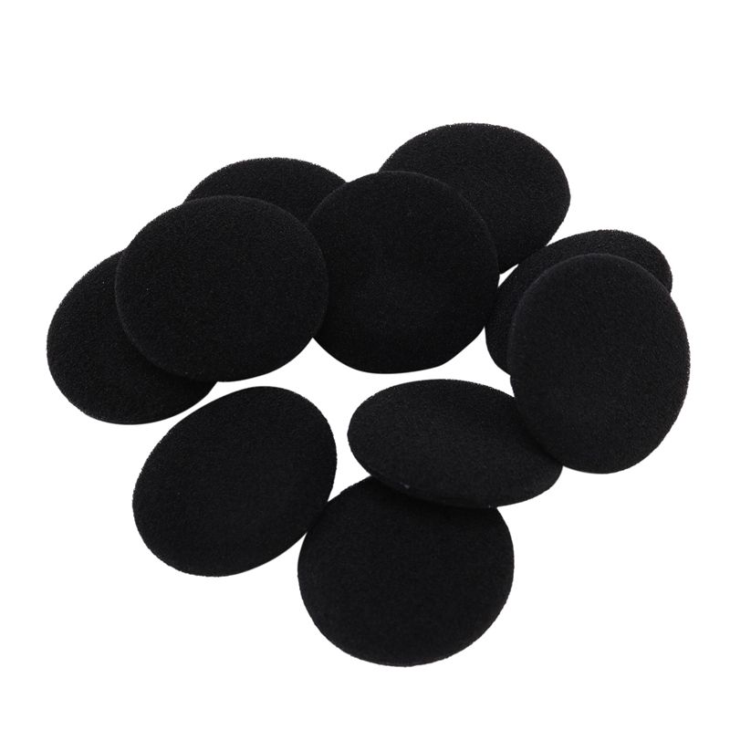 10 Spugnette Morbide protettive orecchio nero per Cuffie da 5cm