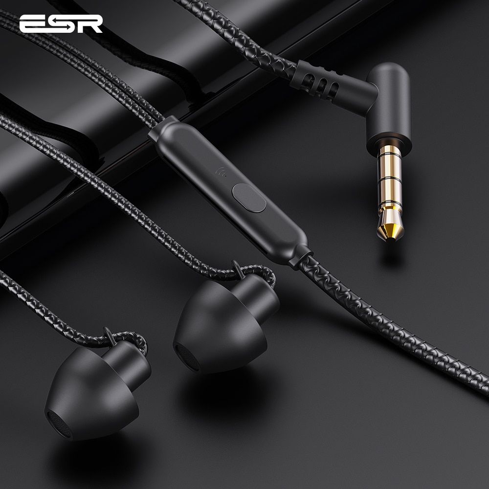ESR Sleep Earphone Type-c Noise Cancelling Headphones HiFi Soft Silicone Headset In-Ear Stereo Earbuds Wired Earphone 3.5mm Jack